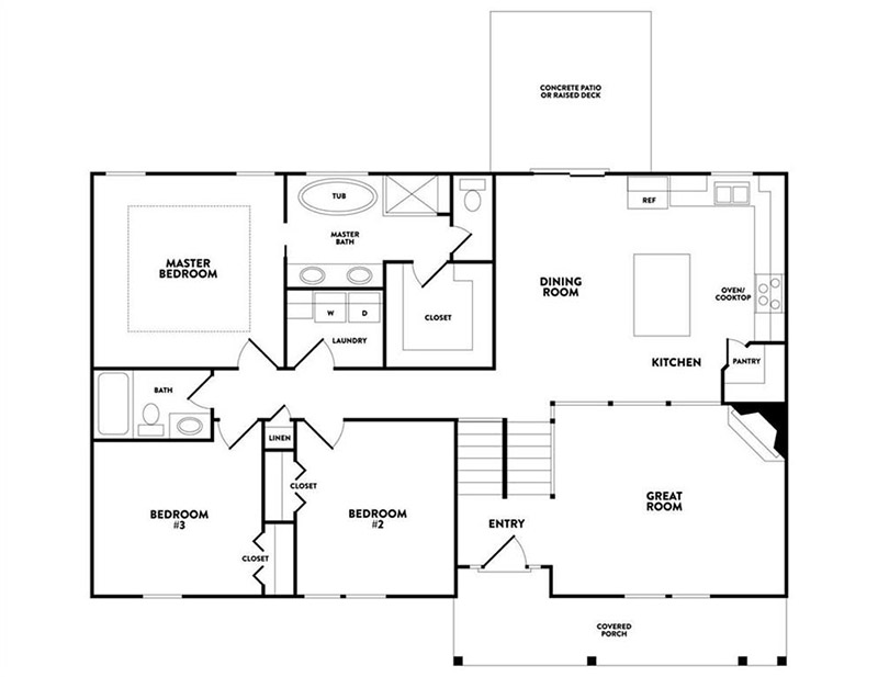 Front-Back Split Level Plan