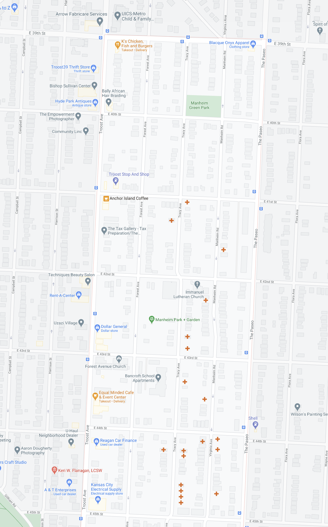 Manheim Park Site Map