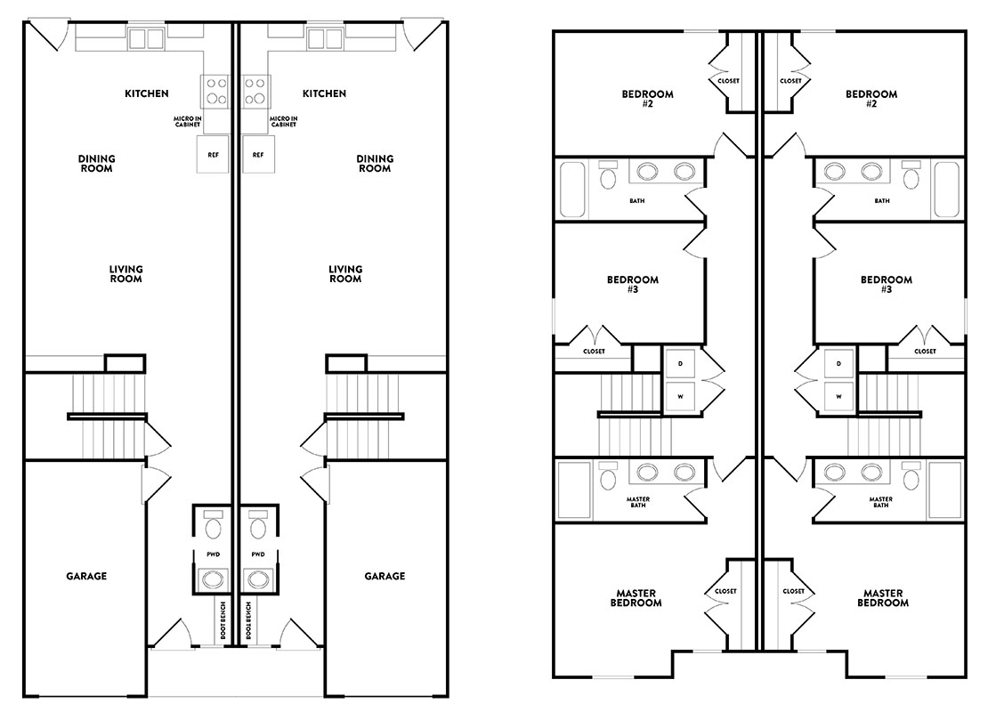 Farmhouse duplex floor plan